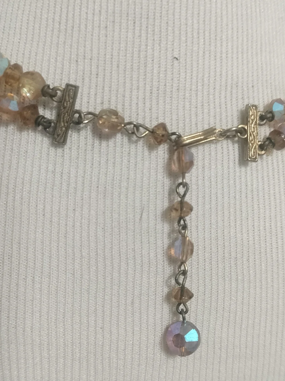 Aurora Borealis VTG Double Strand Crystal Bead 18